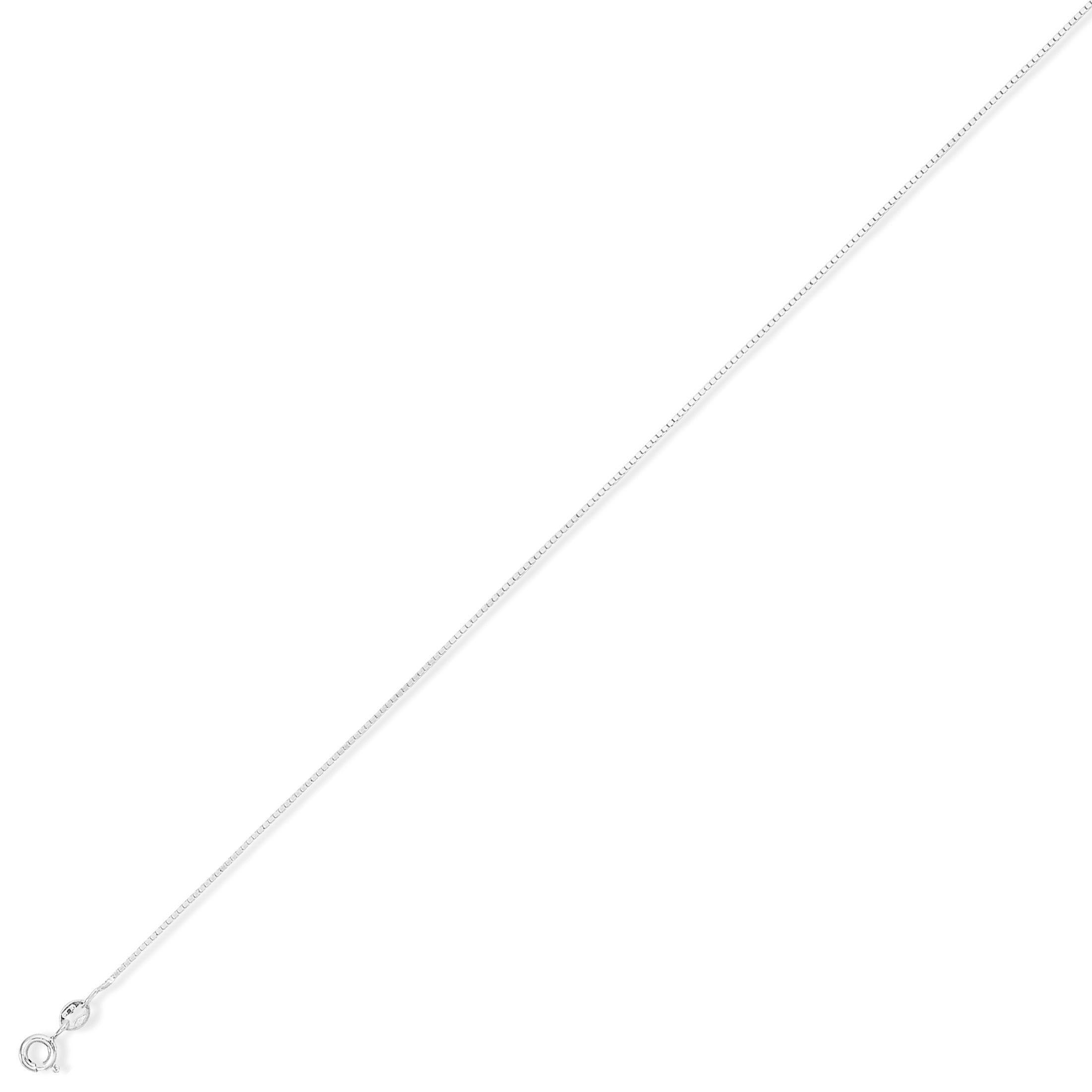 9ct. White Gold Convertible Box Chain — 16" to 18"