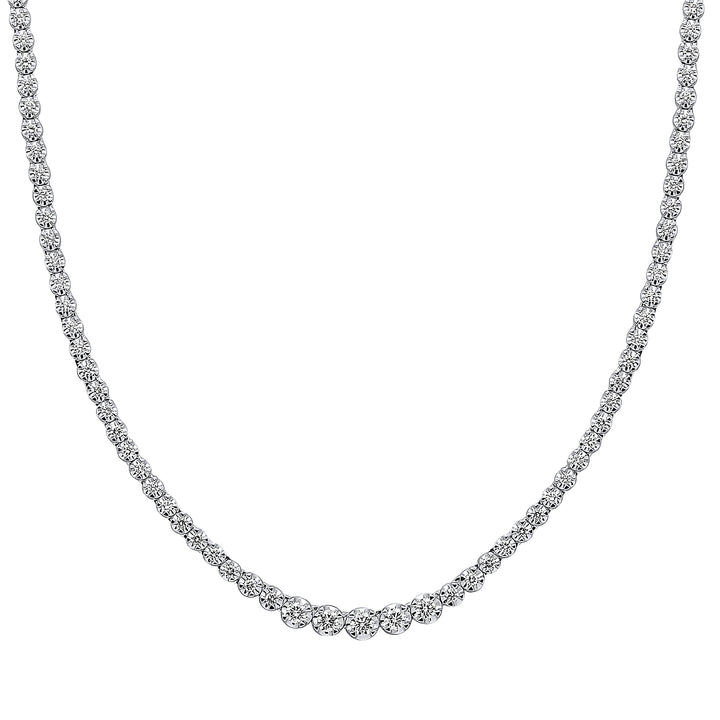 18ct White Gold & Round 3ct Diamond Tennis Necklace - Robert Anthony Jewellers, Edinburgh