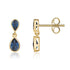9ct Yellow Gold Pear Shaped Blue Sapphire Double Drop Earrings - Robert Anthony Jewellers, Edinburgh