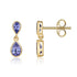 9ct Yellow Gold Pear Shaped Tanzanite Double Drop Earrings - Robert Anthony Jewellers, Edinburgh