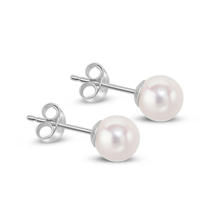 18ct White Gold Akoya Pearl Stud Earrings