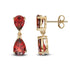 9ct Yellow Gold Pear Shaped Garnet Drop Earrings - Robert Anthony Jewellers, Edinburgh