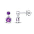 9ct White Gold Round Amethyst Double Drop Earrings - Robert Anthony Jewellers, Edinburgh
