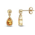 9ct Yellow Gold Pear Shaped Citrine Drop Earrings - Robert Anthony Jewellers, Edinburgh