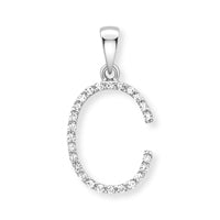 9ct. White Gold Diamond Alphabet Letter Initial - Robert Anthony Jewellers, Edinburgh