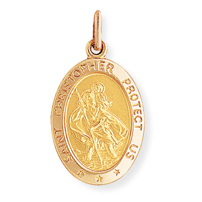 9ct. Yellow Gold Oval St. Christopher Medallion — Various Sizes - Robert Anthony Jewellers, Edinburgh