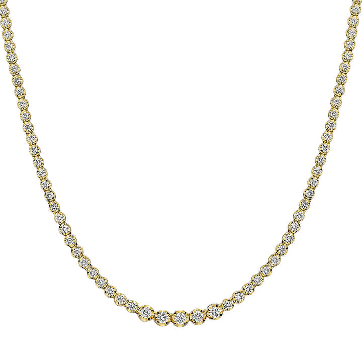18ct Yellow Gold & Round 5ct Diamond Tennis Necklace - Robert Anthony Jewellers, Edinburgh