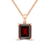9CT Gold Octagonal Garnet Claw Pendant (12x10mm) - Robert Anthony Jewellers, Edinburgh