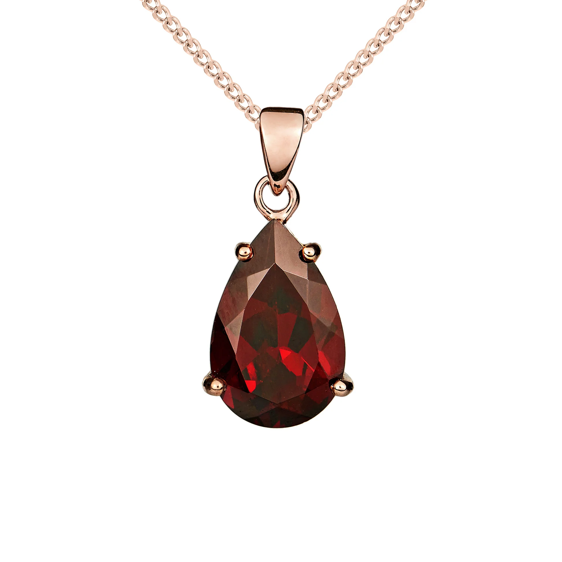 9CT Gold Oval Garnet Claw Pendant (14x9mm)