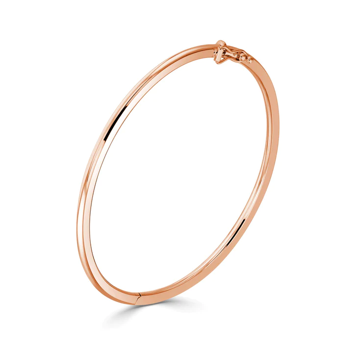 9CT Gold Polished Round Solid Bangle - Robert Anthony Jewellers, Edinburgh