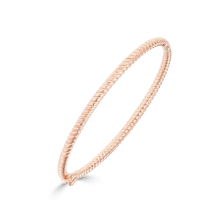 9CT Gold Round Twist Solid Bangle - Robert Anthony Jewellers, Edinburgh