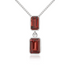 9CT Gold Octagonal Garnet Rubover Double Drop Pendant - Robert Anthony Jewellers, Edinburgh