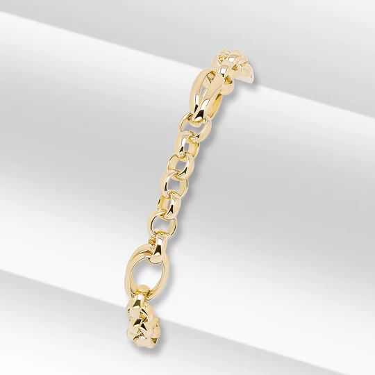 9CT Yellow Gold Handmade 8mm Fancy Belcher Chain - Robert Anthony Jewellers, Edinburgh