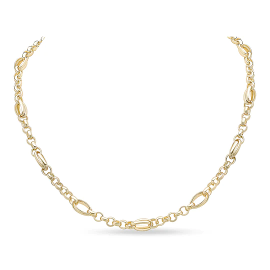 9CT Yellow Gold Handmade 8mm Fancy Belcher Chain - Robert Anthony Jewellers, Edinburgh