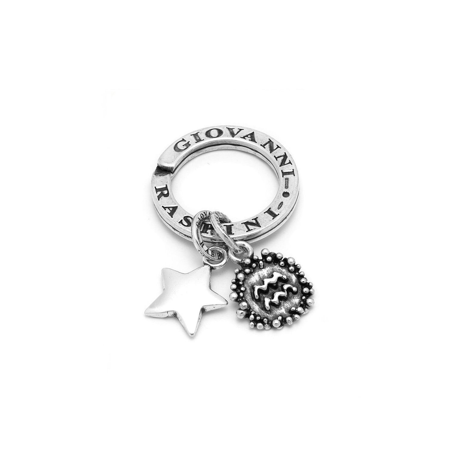 Giovanni Raspini Silver Horoscope Zodiac Sign Key Ring - Robert Anthony Jewellers, Edinburgh