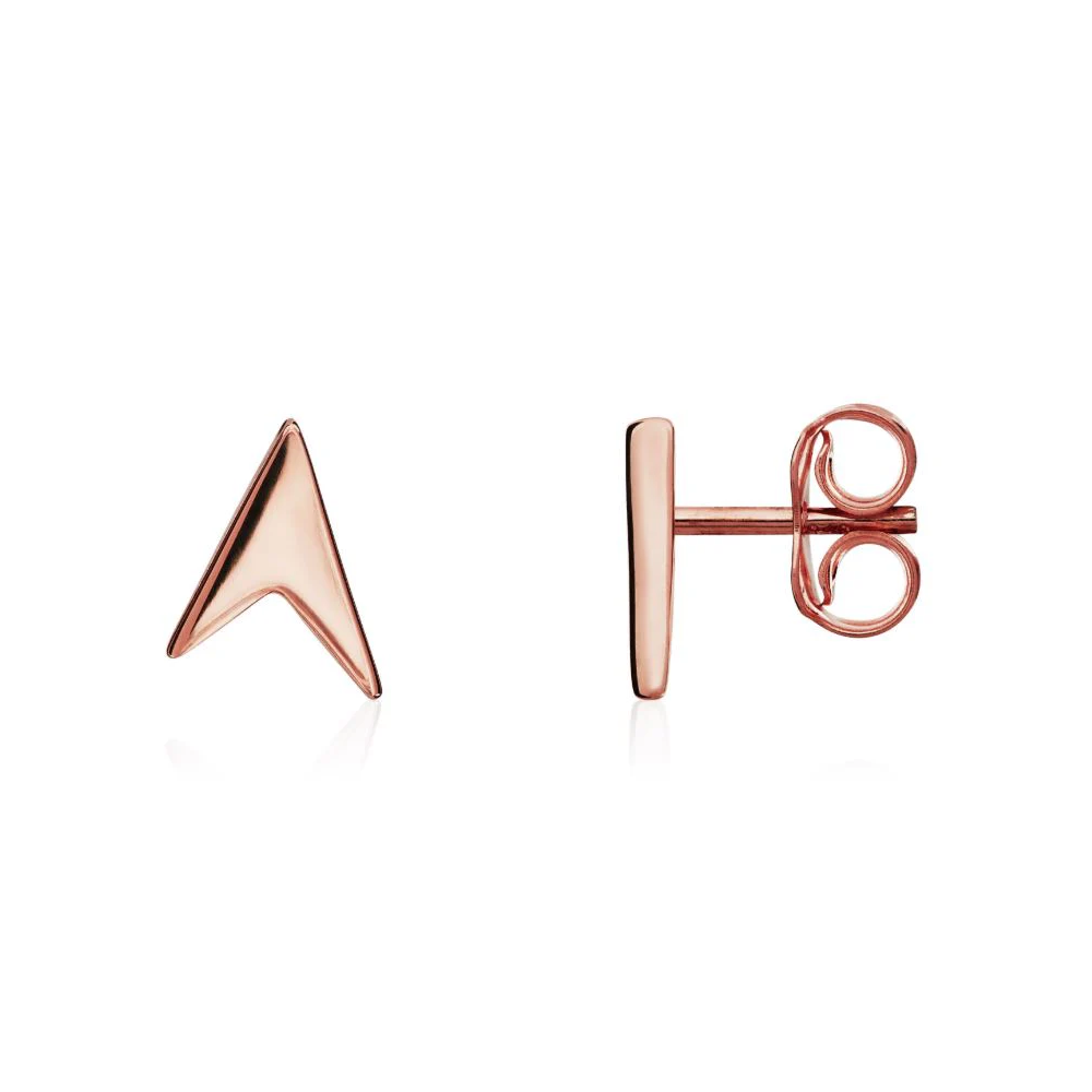 9CT Gold Polished V shape Stud Earrings (8x6mm) - Robert Anthony Jewellers, Edinburgh
