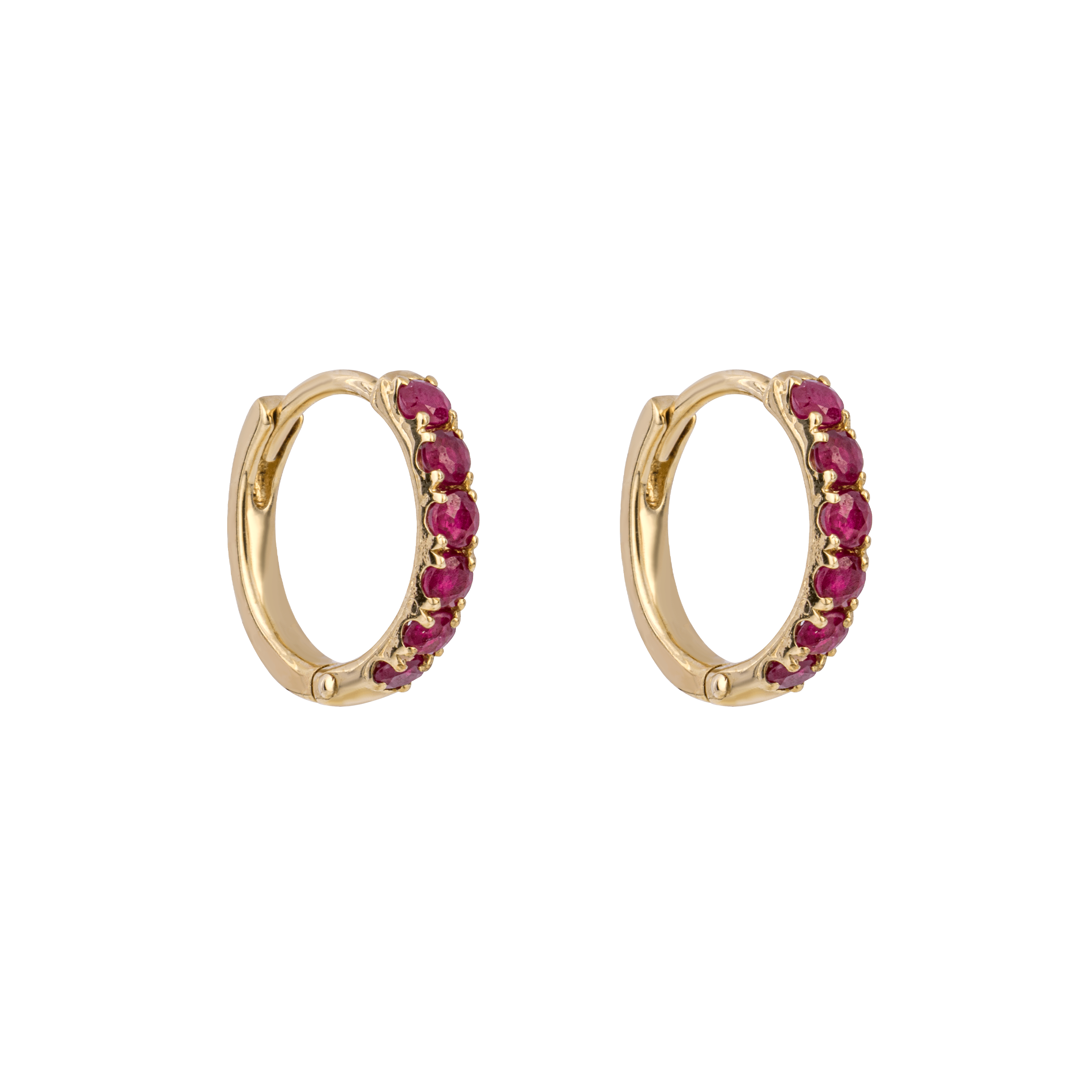 Ruby hoop store earrings white gold