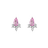 Pink Sapphire Teardrop Stud Earrings with Diamond in 9ct White Gold - Robert Anthony Jewellers, Edinburgh