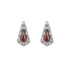 Trapeze Cut Garnet Stud Earrings with Diamond in 9ct Yellow Gold - Robert Anthony Jewellers, Edinburgh