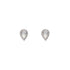 Diamond Cut Teardrop Stud Earrings with Diamond in 9ct White Gold - Robert Anthony Jewellers, Edinburgh