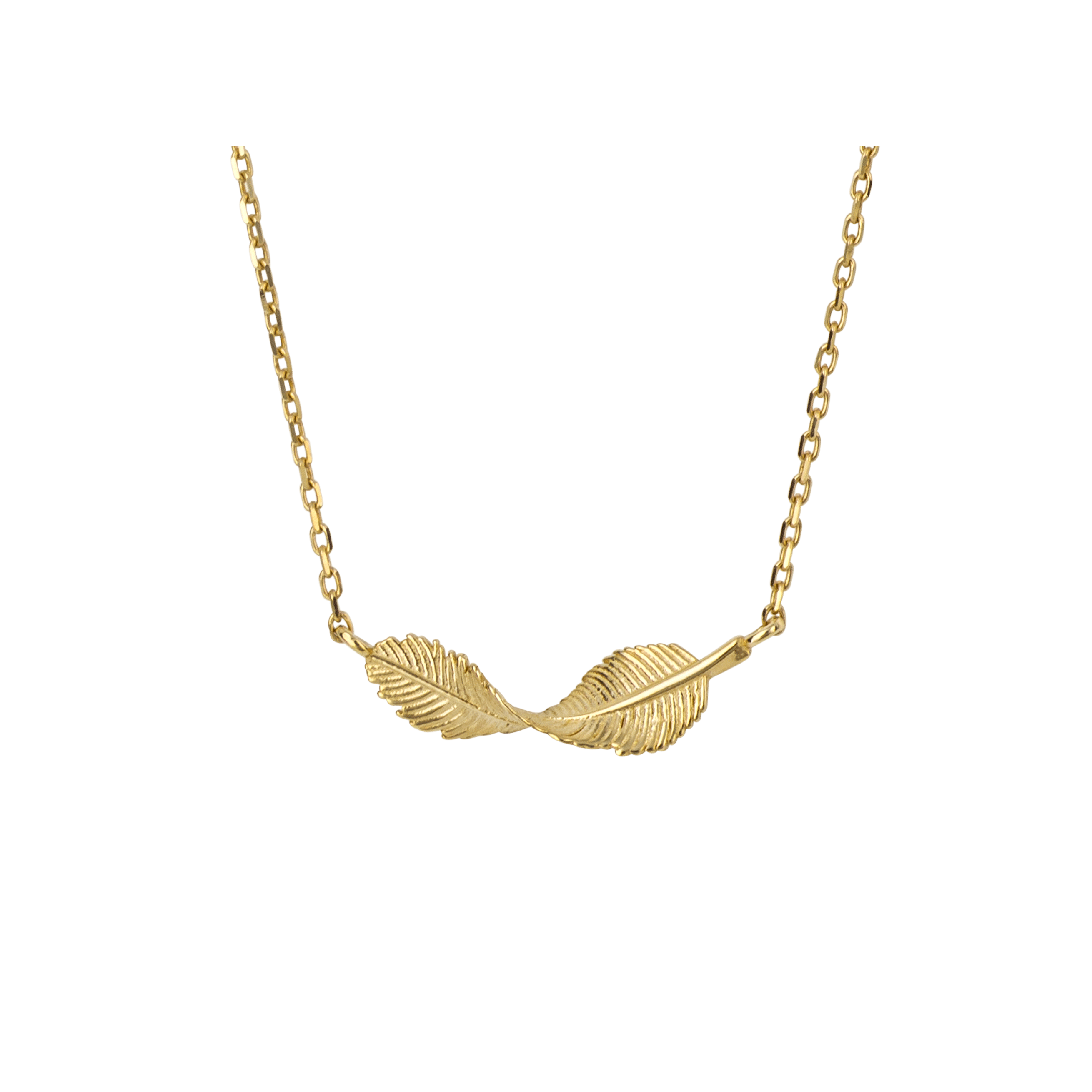 Twist Leaf Necklace in 9ct Yellow Gold - Robert Anthony Jewellers, Edinburgh