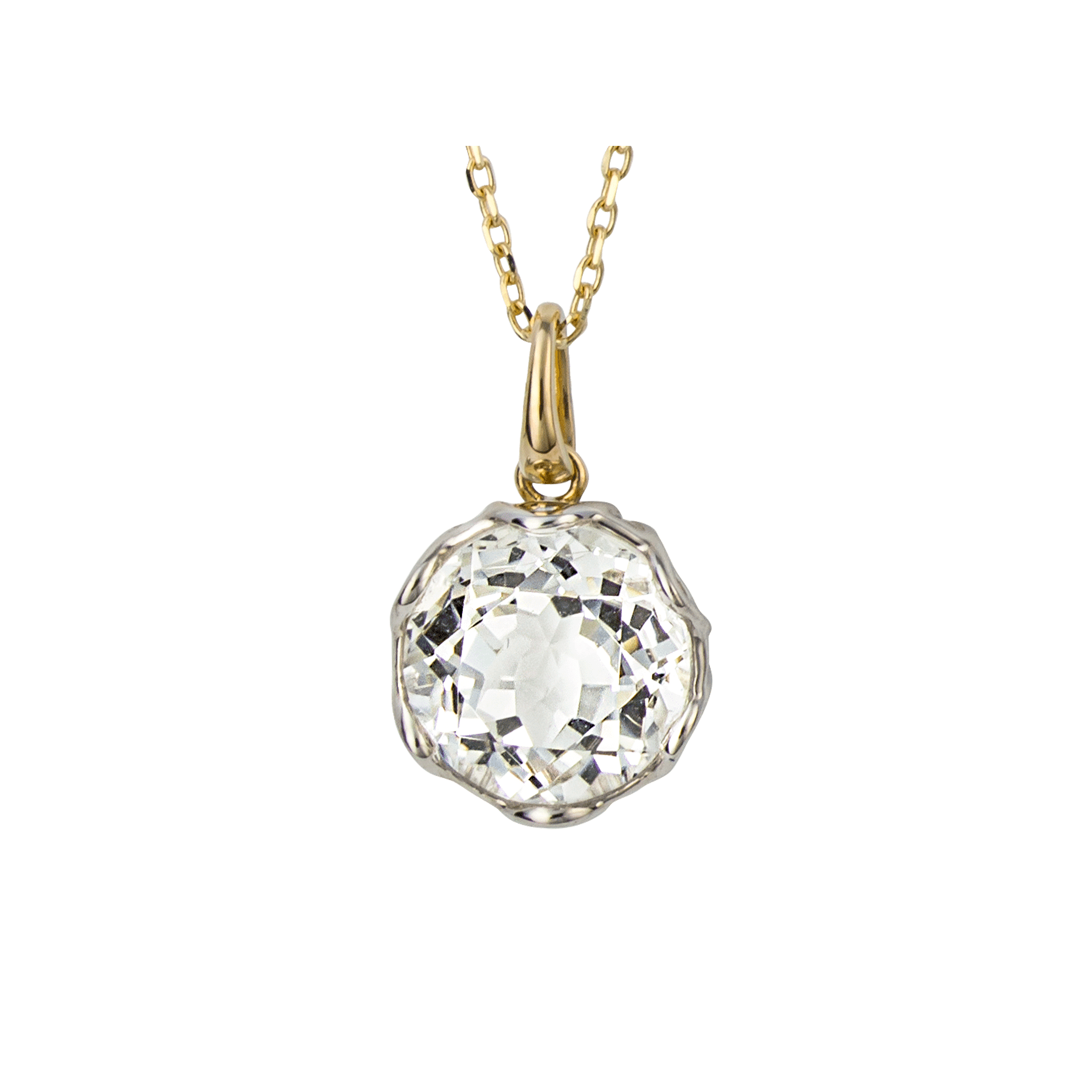 Round White Topaz Pendant in 9ct Gold - Robert Anthony Jewellers, Edinburgh