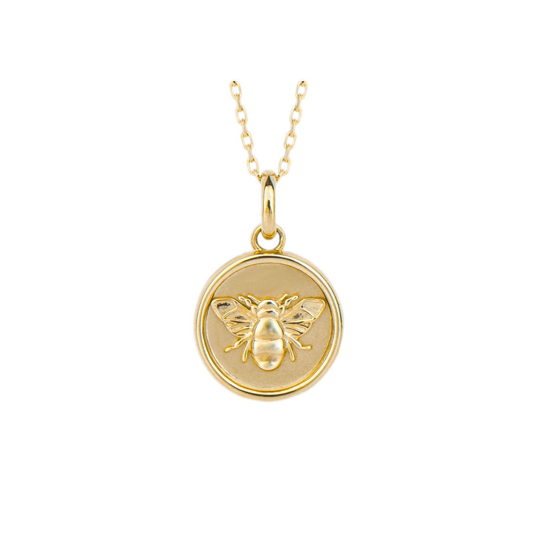 Bee Medallion Pendant in 9ct Yellow Gold - Robert Anthony Jewellers, Edinburgh