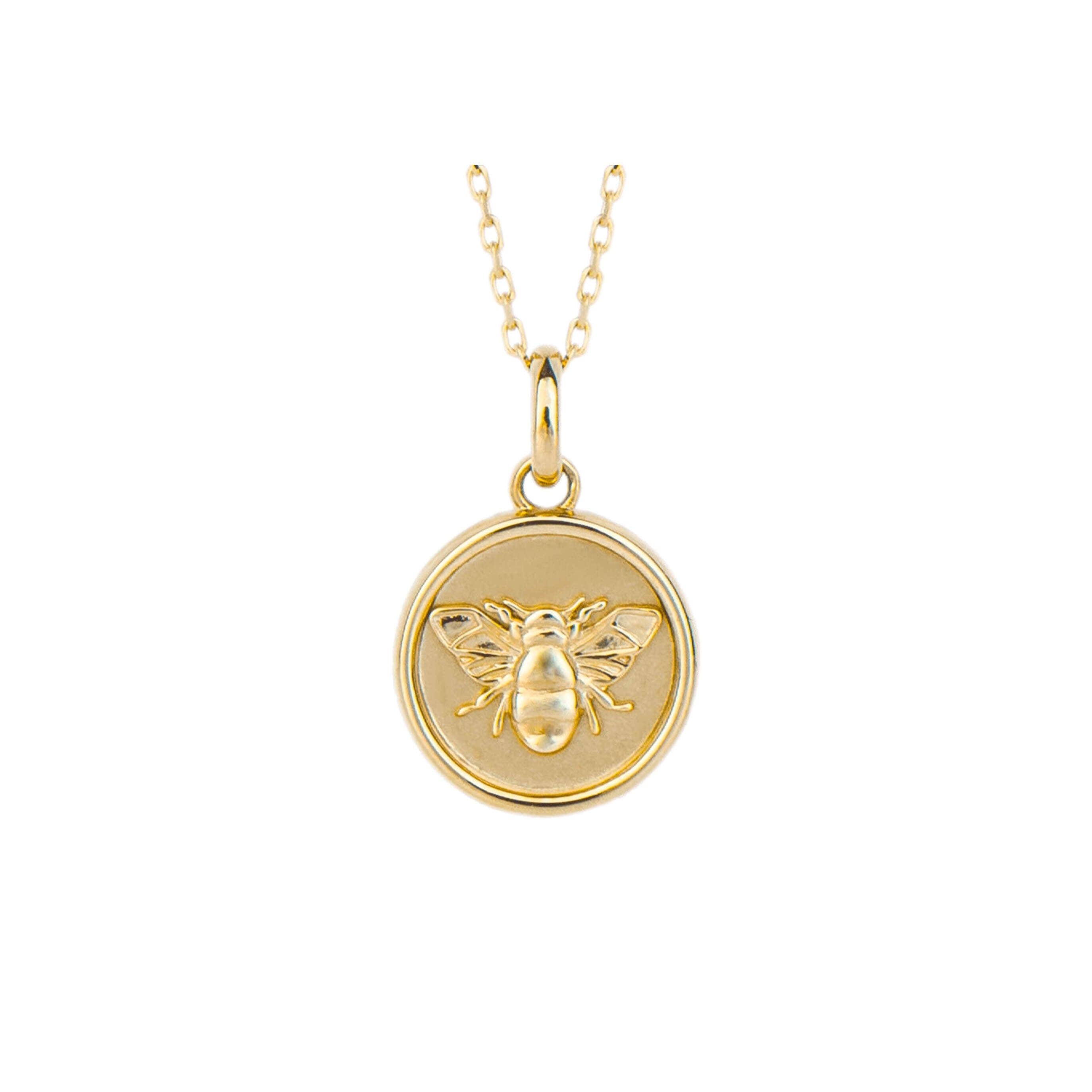 Bee Medallion Pendant in 9ct Yellow Gold - Robert Anthony Jewellers, Edinburgh