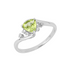 Trillion Peridot Ring with White Topaz in 9ct White Gold - Robert Anthony Jewellers, Edinburgh