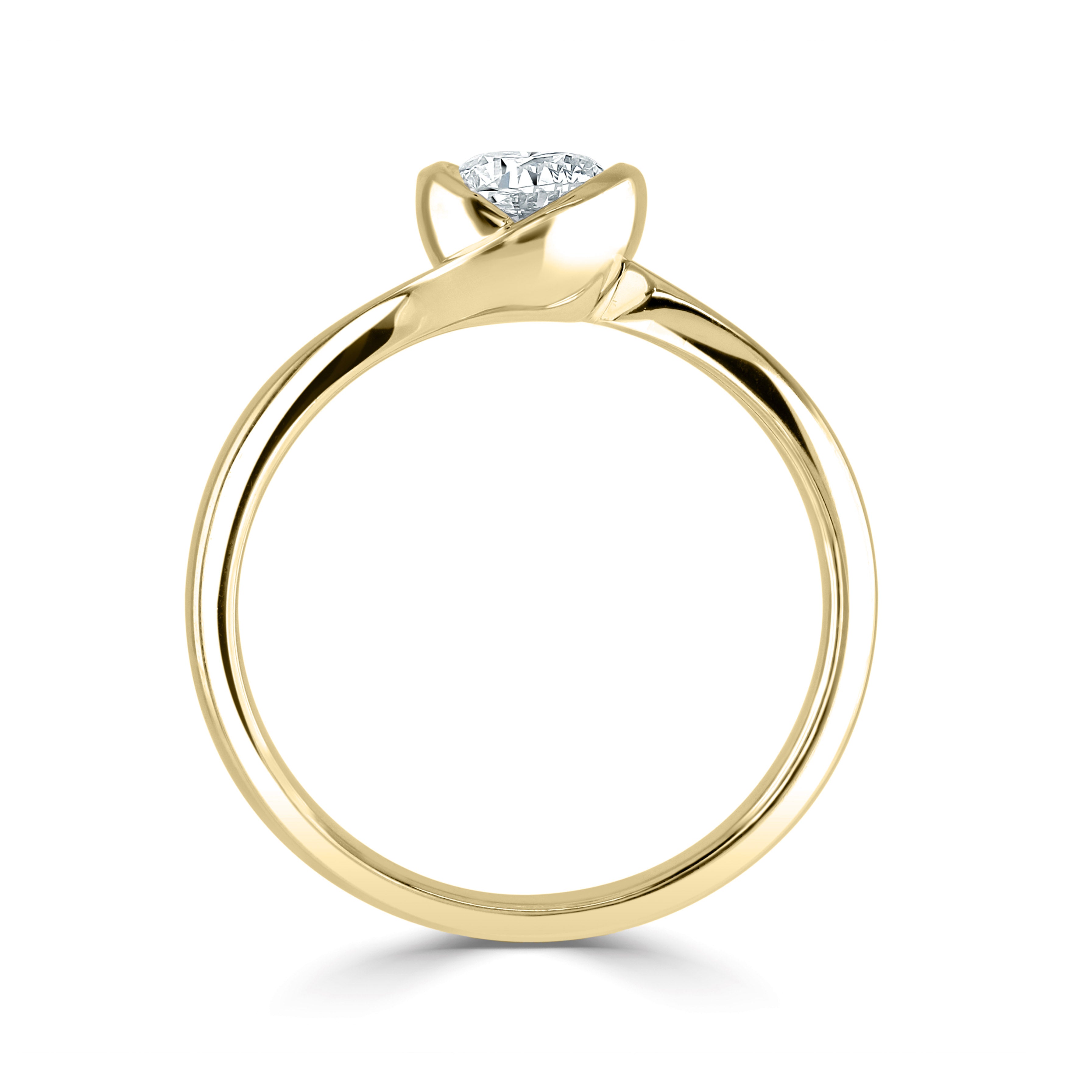 LOTUS — 18CT Yellow Gold Lab Grown Solitaire Diamond Rubover Ring 0.75ct - Robert Anthony Jewellers, Edinburgh