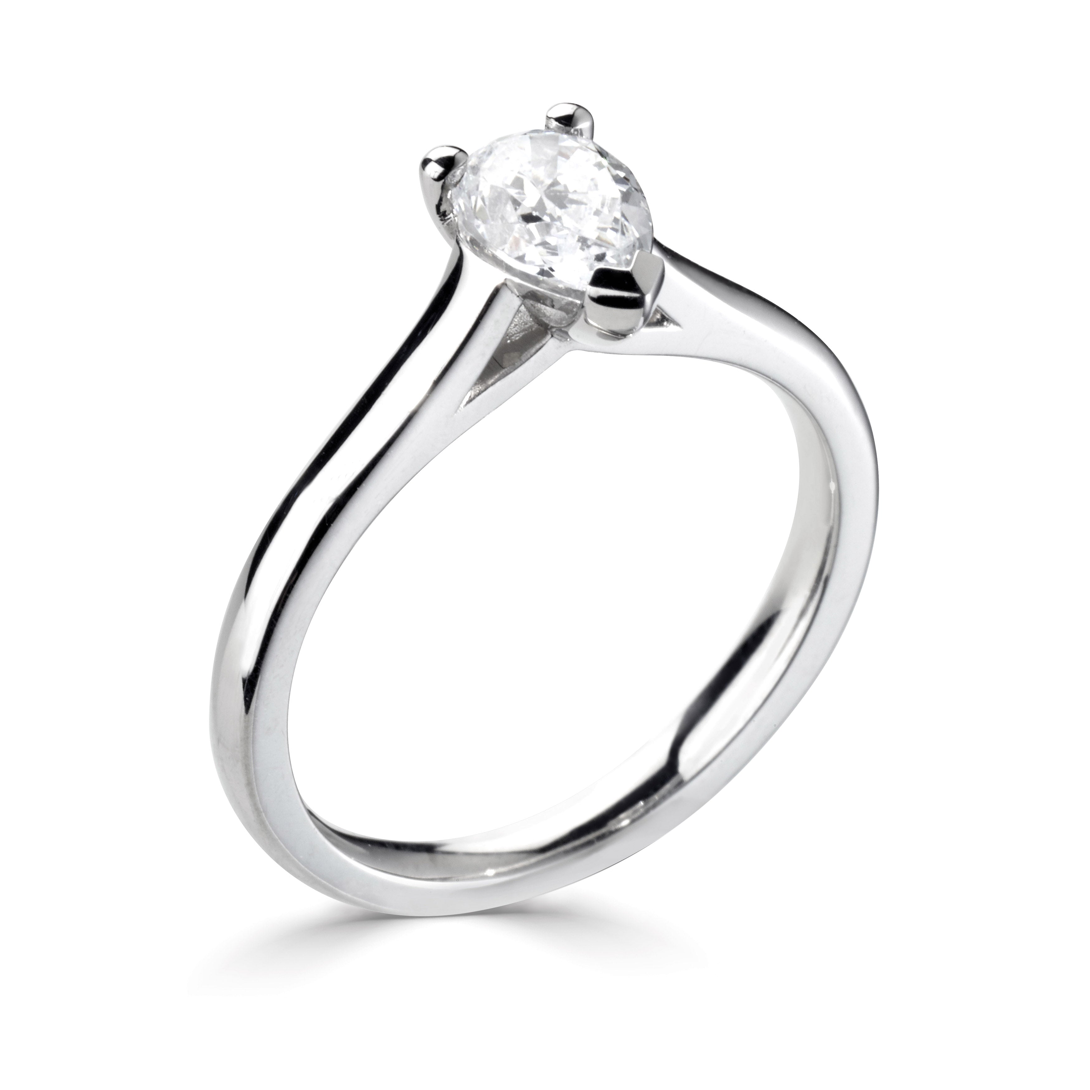 VERCELIA — Platinum Pear Cut Lab Grown Solitaire Diamond Ring 0.5ct - Robert Anthony Jewellers, Edinburgh