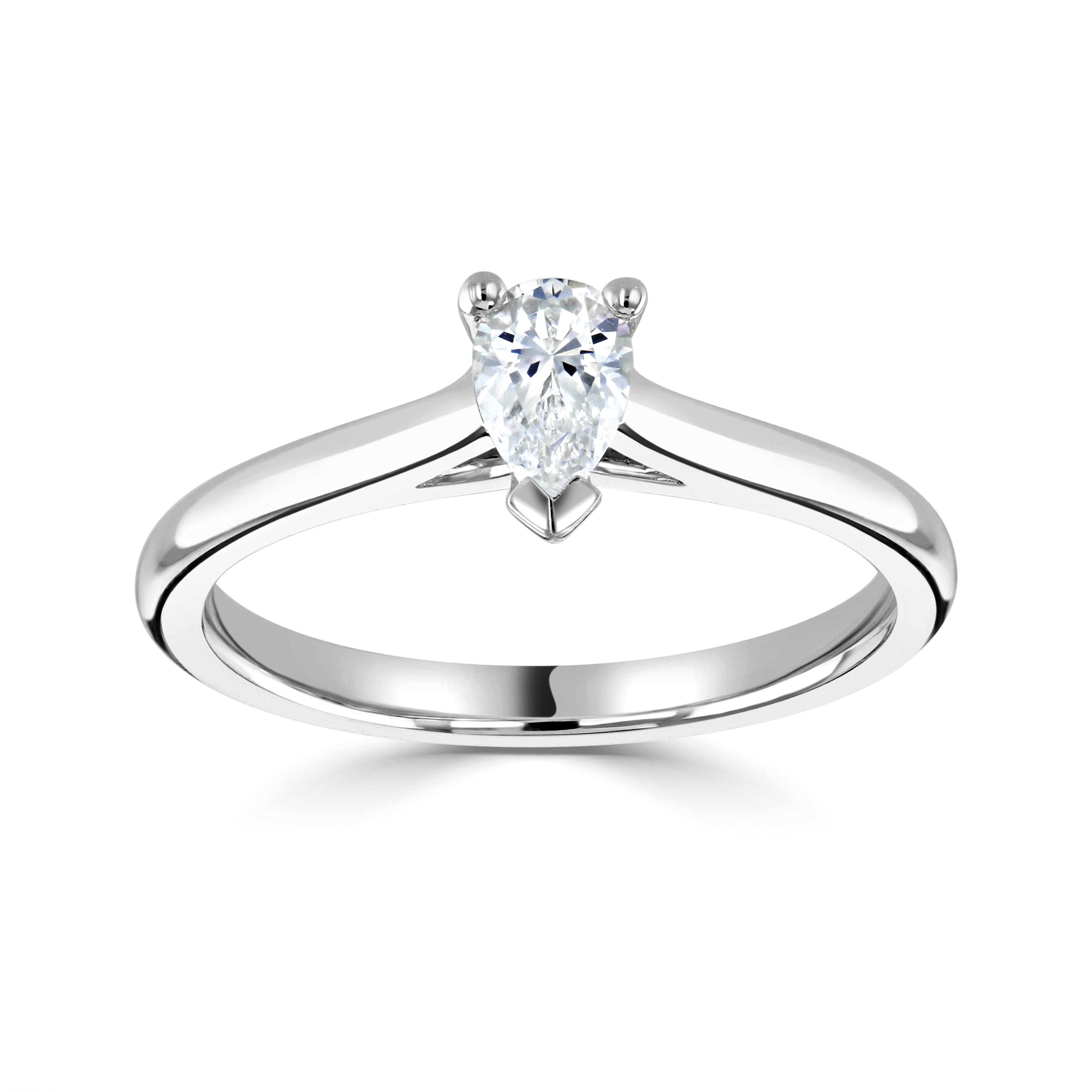 VERCELIA — Platinum Pear Cut Lab Grown Solitaire Diamond Ring 0.5ct - Robert Anthony Jewellers, Edinburgh