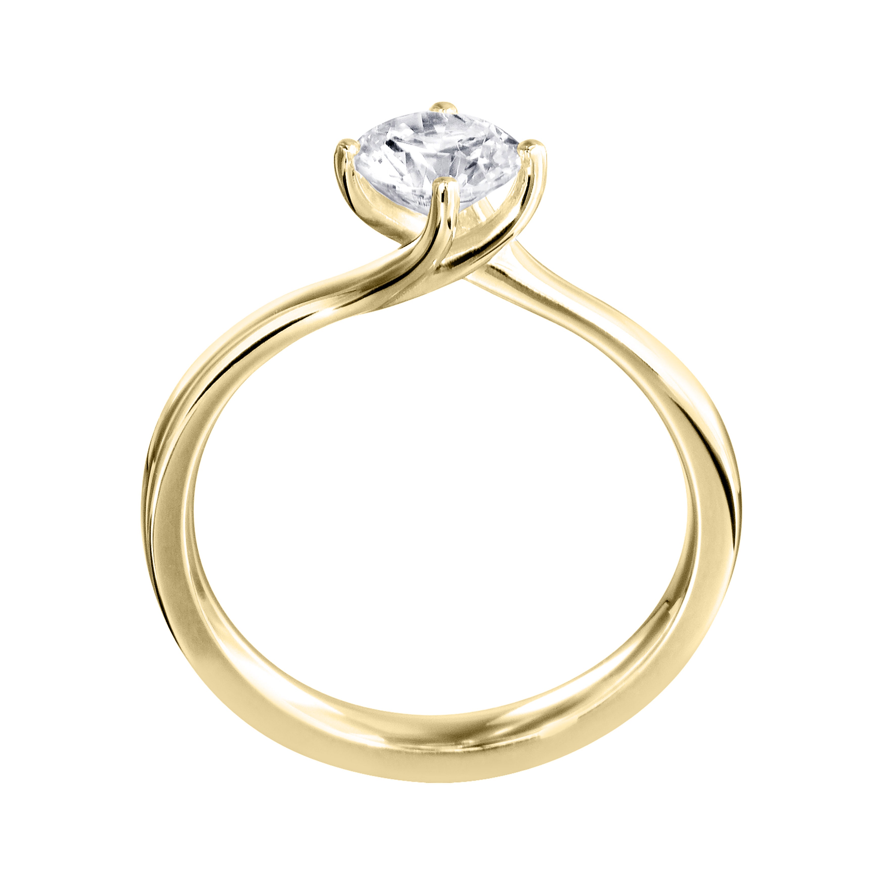 18CT Yellow Gold Four Claw Twist Solitaire Lab Grown Diamond 0.75ct - Robert Anthony Jewellers, Edinburgh