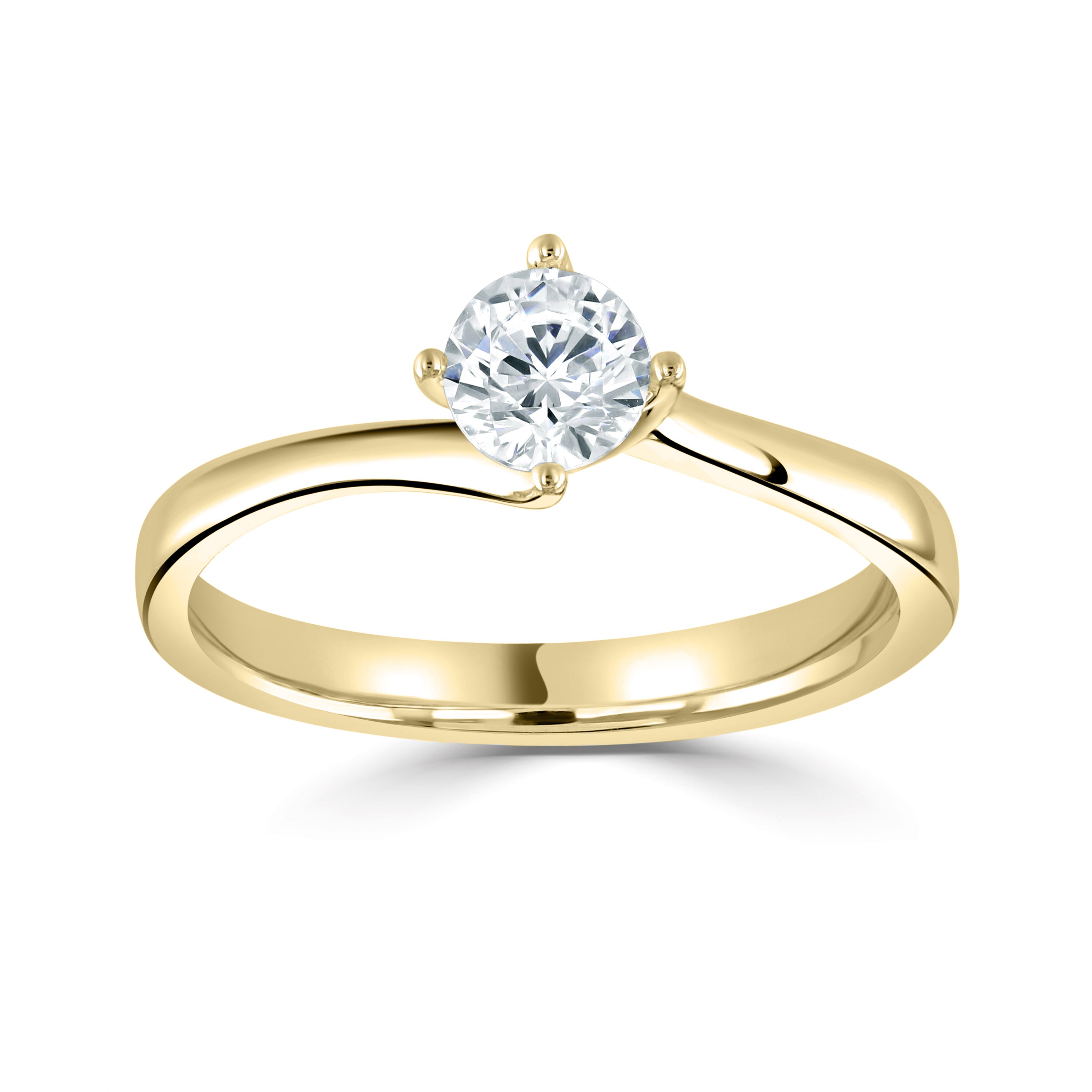 18CT Yellow Gold Four Claw Twist Solitaire Lab Grown Diamond 0.75ct - Robert Anthony Jewellers, Edinburgh