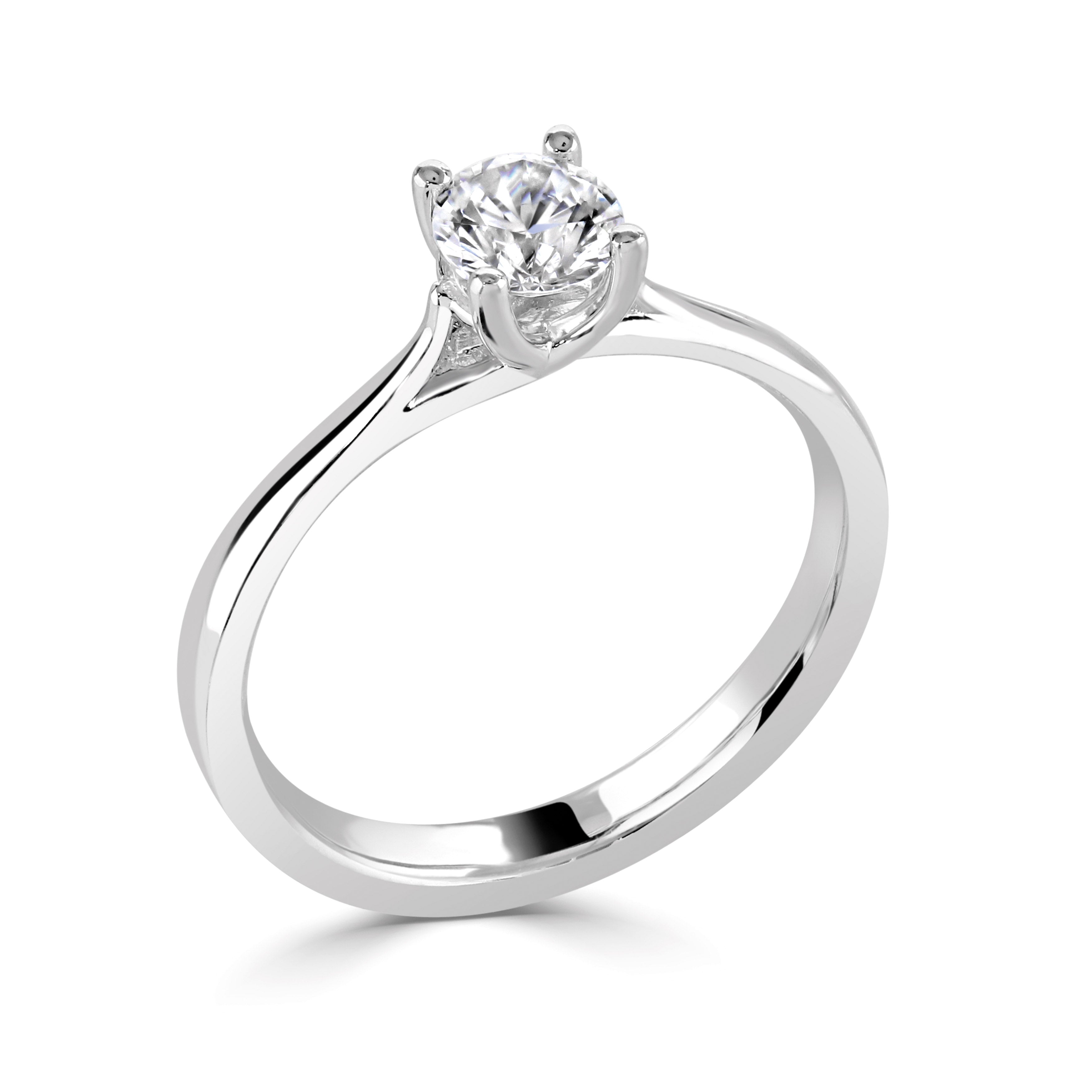 ALICIA — 18CT White Gold Lab Grown Diamond Solitaire Crossover Ring 0.6ct - Robert Anthony Jewellers, Edinburgh