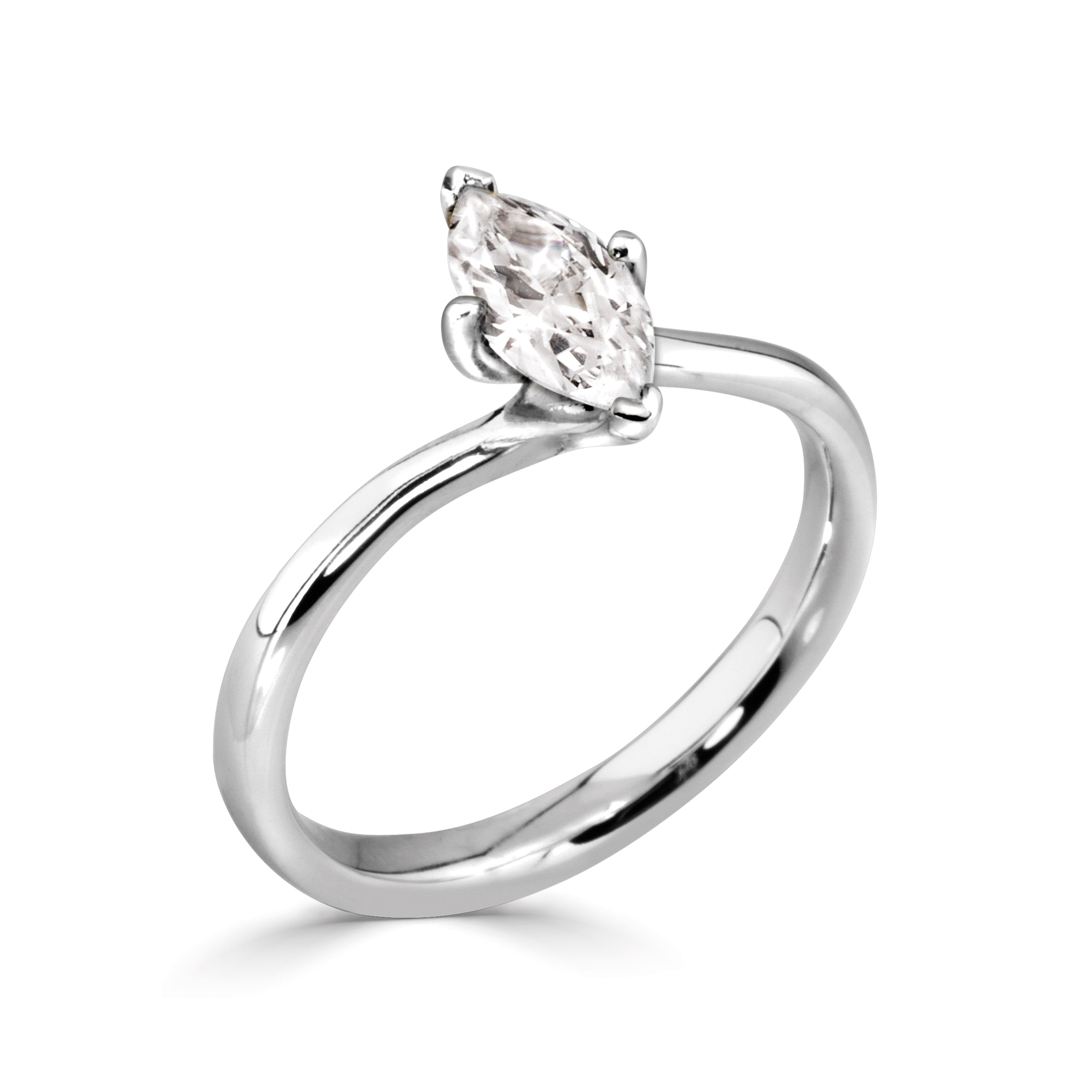 18CT White Gold Marquise Lab Grown Diamond Ring 1ct - Robert Anthony Jewellers, Edinburgh