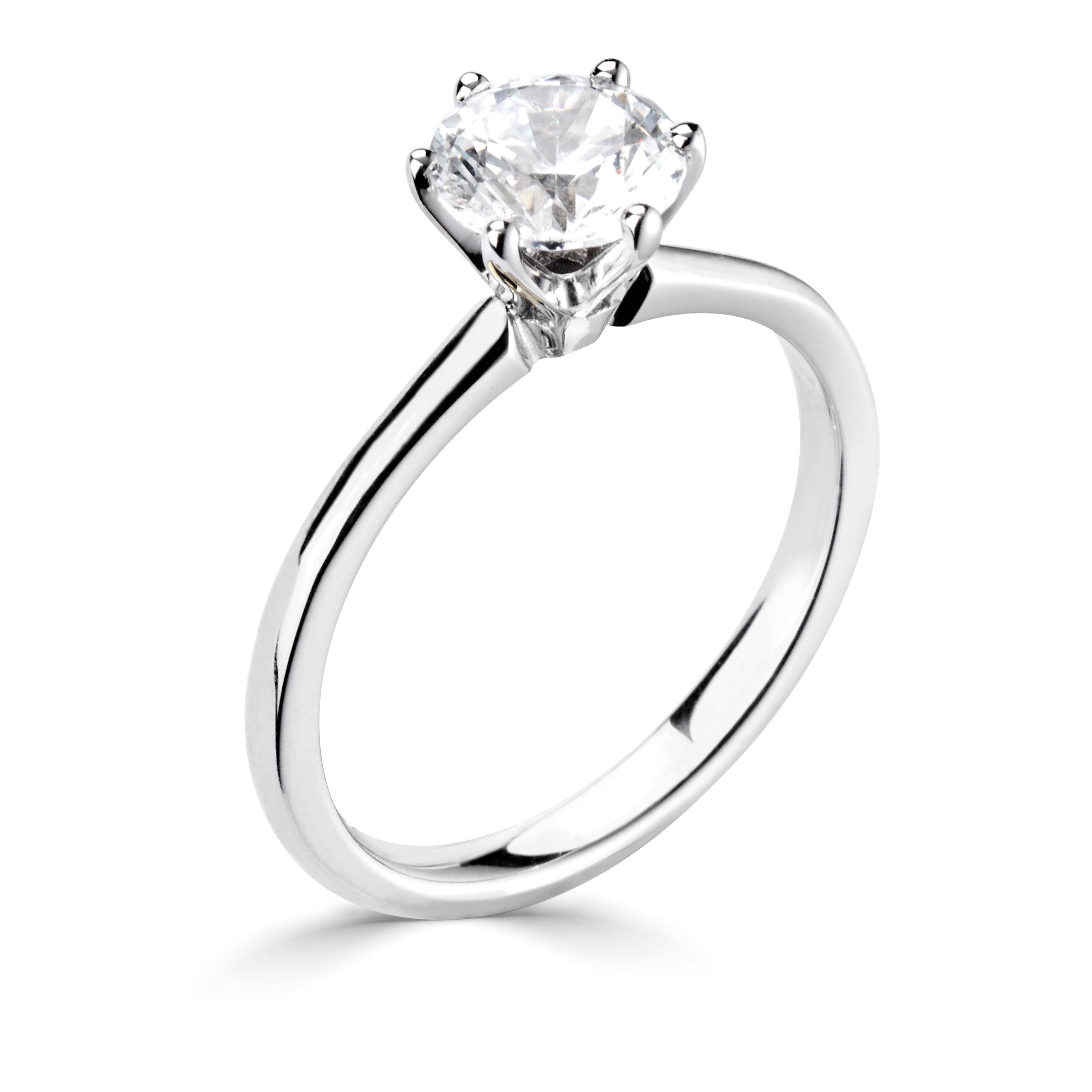 Platinum Lab Grown Round Brilliant Cut Solitaire 6 Claw - Robert Anthony Jewellers, Edinburgh