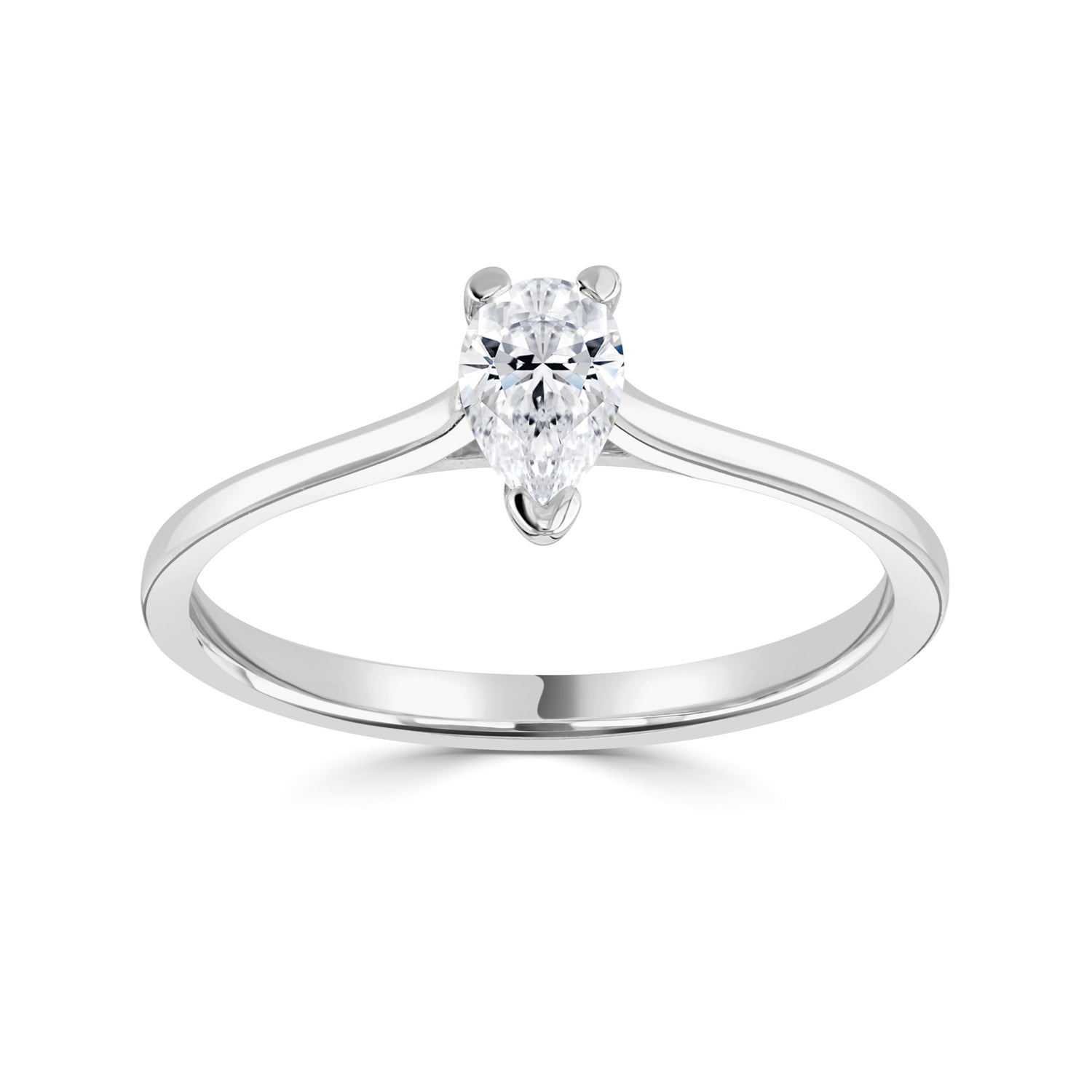 Platinum Pear Cut Diamond Solitaire Ring - Robert Anthony Jewellers, Edinburgh