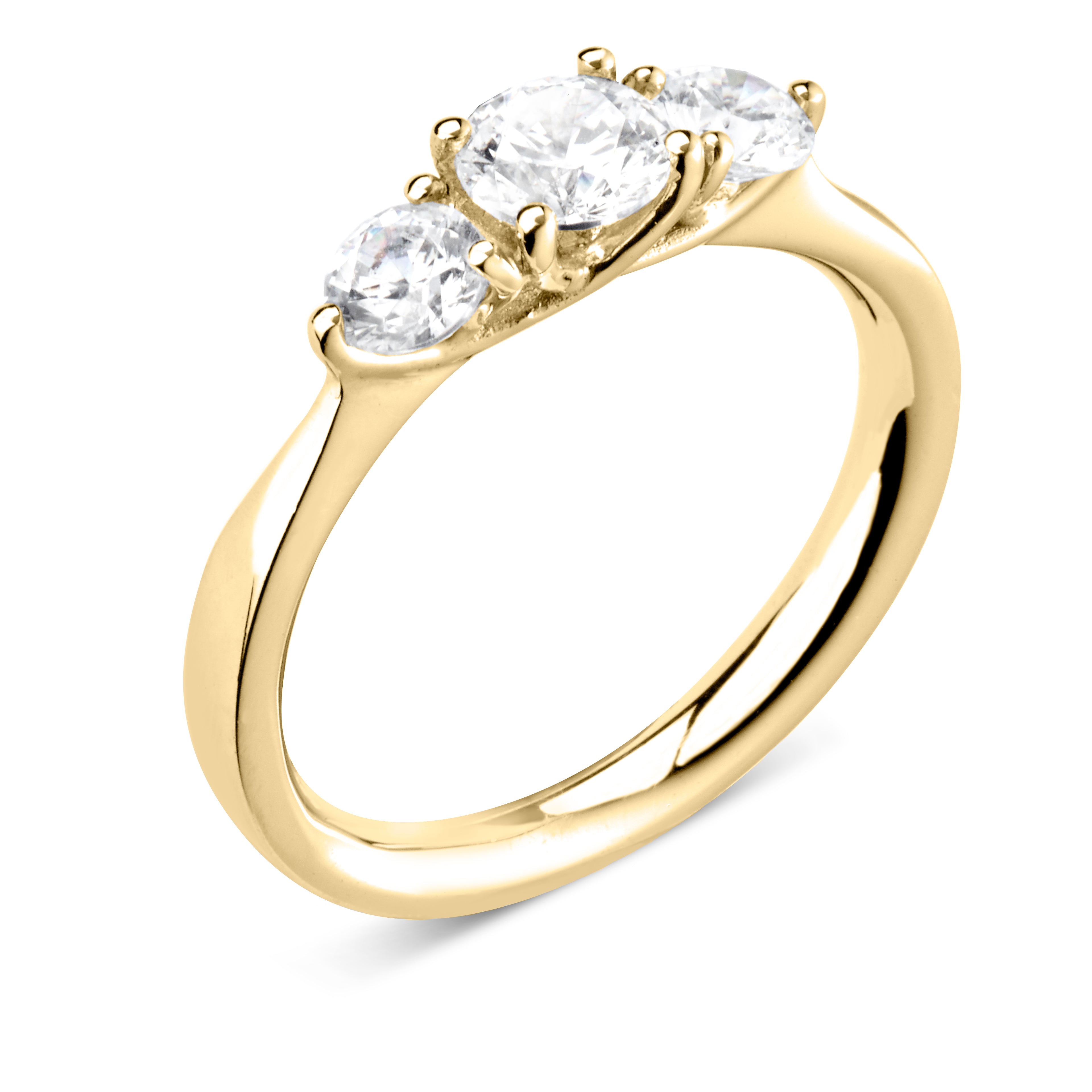 18CT YELLOW GOLD DIAMOND 3 STONE RING - Robert Anthony Jewellers, Edinburgh