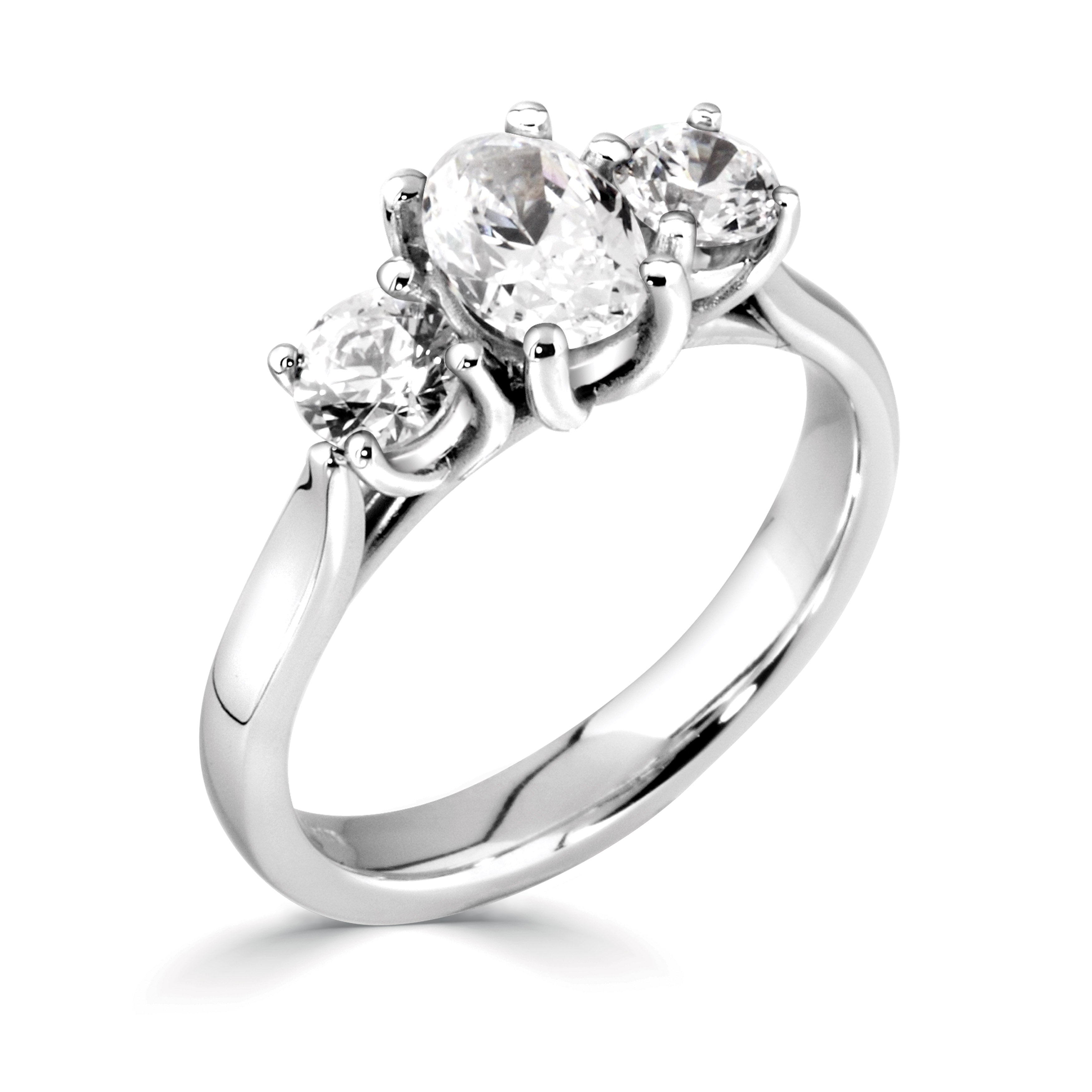 18CT WHITE GOLD THREE STONE RING - Robert Anthony Jewellers, Edinburgh