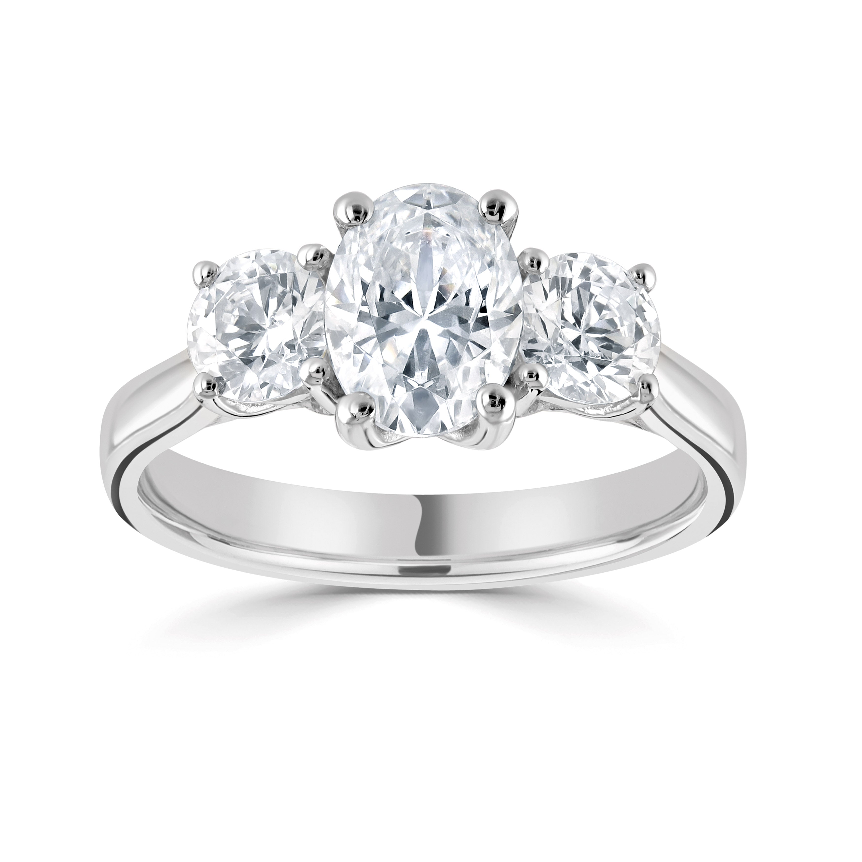 18CT WHITE GOLD THREE STONE RING - Robert Anthony Jewellers, Edinburgh