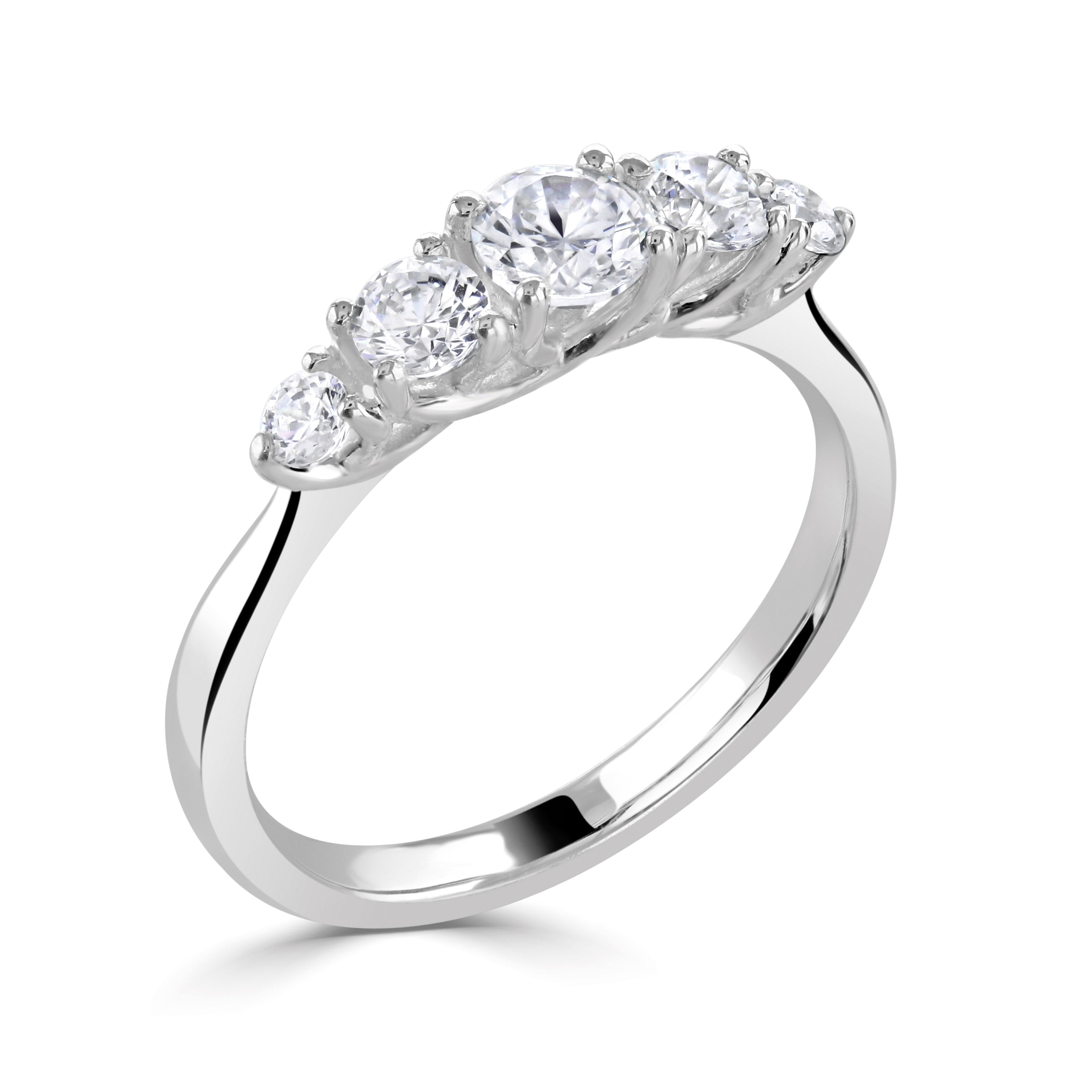 Eternal — 18CT White Gold Graduated 5-stone Diamond Ring - Robert Anthony Jewellers, Edinburgh