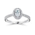 Platinum and Diamond Oval Diamond with Halo and Diamond Shoulders - Robert Anthony Jewellers, Edinburgh
