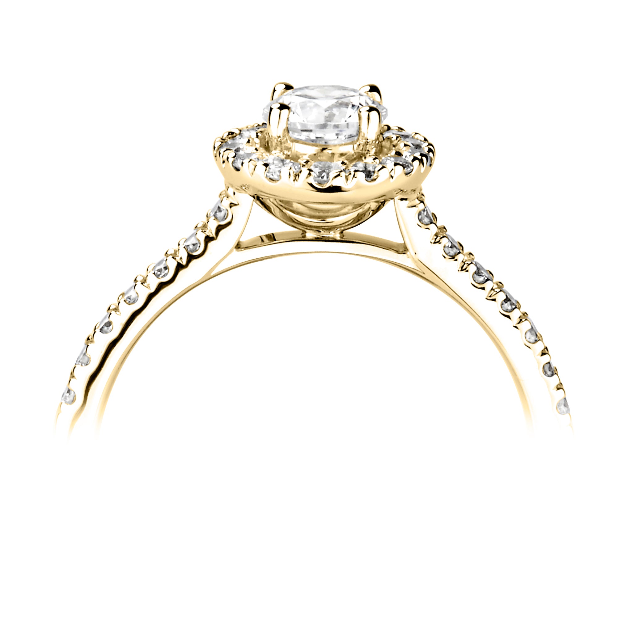 18CT Yellow Gold Diamond Halo Ring - Robert Anthony Jewellers, Edinburgh