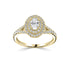 18CT Yellow Gold Double Halo Lab Grown Oval Diamond Ring 1.35cts - Robert Anthony Jewellers, Edinburgh