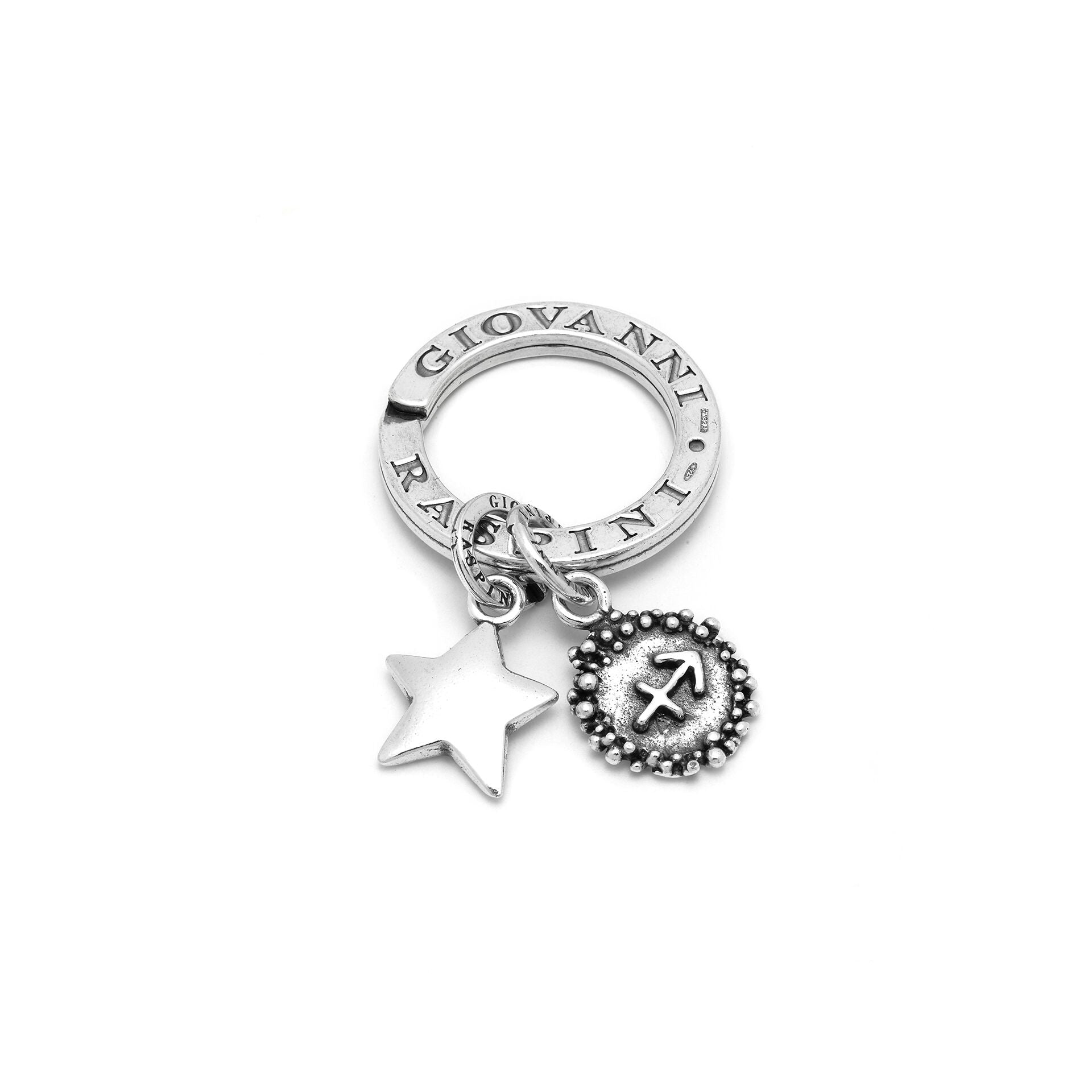 Giovanni Raspini Silver Horoscope Zodiac Sign Key Ring - Robert Anthony Jewellers, Edinburgh