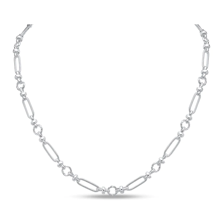 Silver Handmade 8mm Textured Long Oval Chain - Robert Anthony Jewellers, Edinburgh