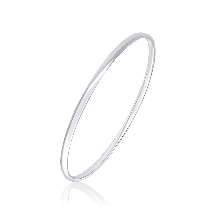 Silver Solid Court Bangle