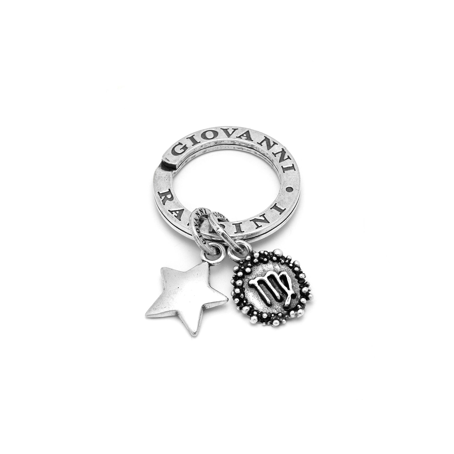 Giovanni Raspini Silver Horoscope Zodiac Sign Key Ring - Robert Anthony Jewellers, Edinburgh
