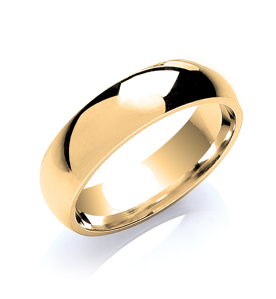 6mm Classic 9ct Traditional Court Shaped Wedding Band